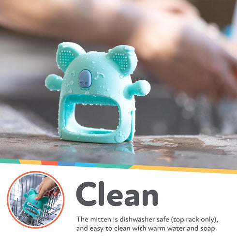 Nuby Silicone Wrist Teething Mitten - Baby Teether Ring - 3+ Months - Koala