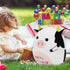 14.5" Birthday Cow Plush Pillow, Cute Black Cow Stuffed Animal Body Pillow for Kids Birthday Decoration Gifts
