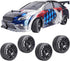 Preglued 1/10 On Road Wheels and Tires, 12mm Hex Rubber Flat Racing Tires for Traxxas and Tamiya (4PCS)