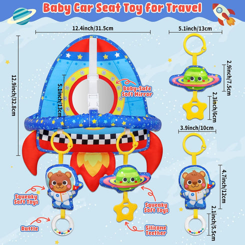 Set, Dr.Rapeti Double-Sided Car Seat Toy, Rear Facing Car Seat Toy, Travel Activity Easier Drive for Newborn