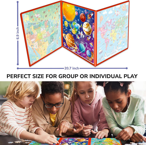 QUOKKA Magnetic Puzzles for Kids 4-6, 36 Pcs Travel Games for Ages 3-5, Learning Magnet Gift for Road Trip