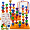 Jumbo Pack Pegs Board Game Set | 48 Pegs + 2 Boards & Storage Bag for Motor Skills, Sorting, Counting, Therapy