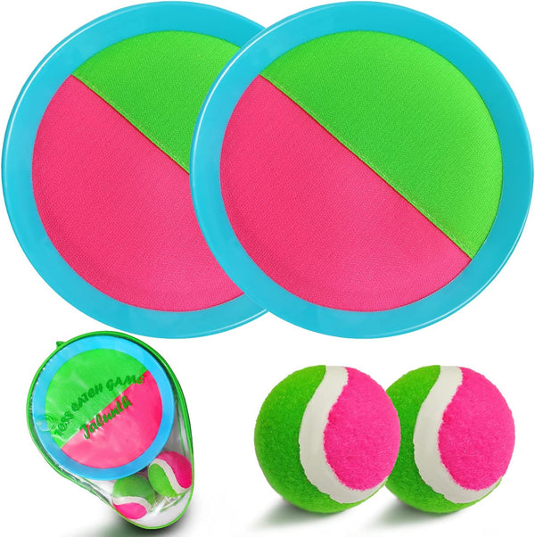 Jalunth Ball Catch Set Game Toss Paddle - Beach Toys Back Yard Outdoor