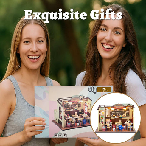 Flever Dollhouse Miniature DIY House Kit Creative Room with Furniture for Romantic Valentine's Gift(The Age