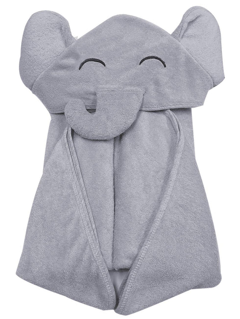 YOYOO Premium Baby Hooded Bath Towel - Viscose from Bamboo, Cute Grey Little Elephant, Newborn Essential