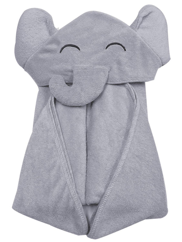 YOYOO Premium Baby Hooded Bath Towel - Viscose from Bamboo, Cute Grey Little Elephant, Newborn Essential