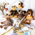 6 Set Zhanmai Pieces Safari Stuffed Animals Plush Jungle Toys for Boys Girls, Lion Elephant Zebra Giraffe Tiger Monkey