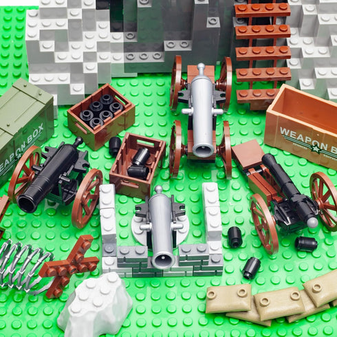 2, Pack Set 3 Medieval Warfare Cannon Weapons Military, Toy Soldiers Figures, Toy Minifigure Compatible with Major
