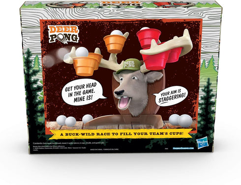 Deer Pong Game, Features Talking Deer Head and Music, Fun Family Game for Ages 8 and Up
