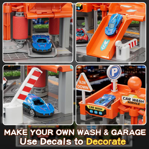 Playsets, Playset, 1:64 Toy Cars Toy Car Wash for Kids, Activity Drivers Scale Car, Parking lot with Track, Foam