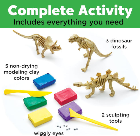 Creativity for Kids Create with Clay Dinosaurs - Build 3 Dinosaur Figures with Modeling Clay for Kids