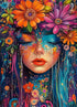Puzzles for Adults 1000 Pieces, Jigsaw Puzzles with Floral Goddess, with Letters