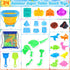 34Pcs Set 2 3-12 Beach Toys, Dinosaur Sand Toys for Kids Toddlers, Sandbox Toys with Collapsible Beach Bucket, Mesh