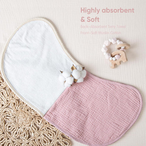 100% 6 Pack lulumoon Muslin Burp Cloths for Babies: Soft Cotton Large Burping Cloths - Neutral Baby Burp Rags for Boy