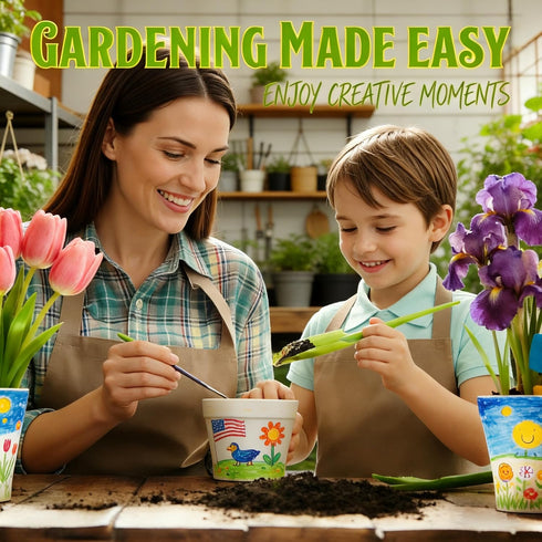 Doiaz 3 Set 5, 6, 7, 8, 9, 10, 11 12 Paint & Plant Flower Growing Gardening Kit with Pots for Kidz - Gardening Tools