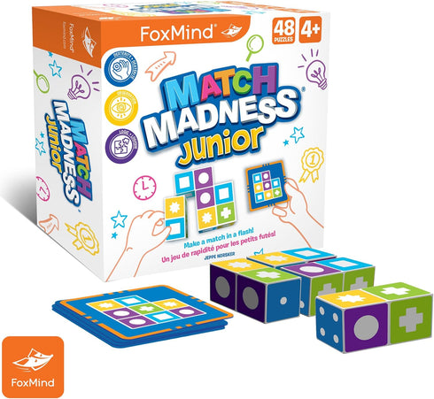 FoxMind Games Match Madness Junior - A Pattern Matching Puzzle Game for Ages 4+, Play with up to 4 Players