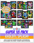 Stuff2Color Pack 18 Axolotl Splash! Fuzzy Velvet Coloring Posters Super of Cute Axolotl & Ocean Animal Coloring Pages