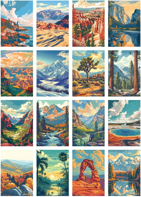 Set 16 100 Set RoseArt - National Parks Jigsaw Puzzle Box - Mini Puzzles, Pieces Each - Colorful Puzzle Gift for Adults