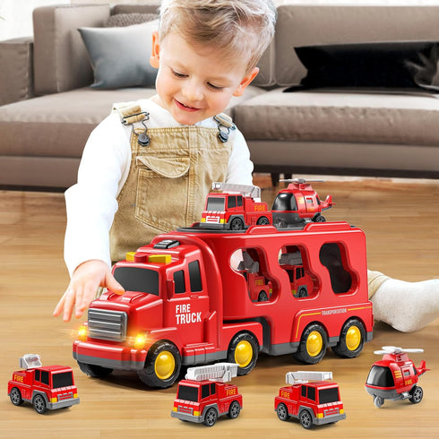 3 4 5 6 3-5, Set, Set 3-9 JUKUDAHU Truck Toys for Years Old Boys, Toddler Car Toys for Toddler Boys Ages Fire Toys Car