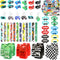 110 Pcs Video Game Party Favors, 12 Sets of Gaming Birthday Goodie Bags with Keychain, Slap Bracelet, Stickers