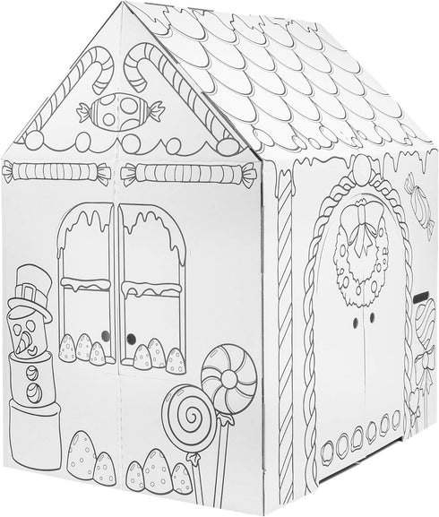 Easy Playhouse Gingerbread House - Kids Art & Craft for Indoor Fun, Decorate & Personalize
