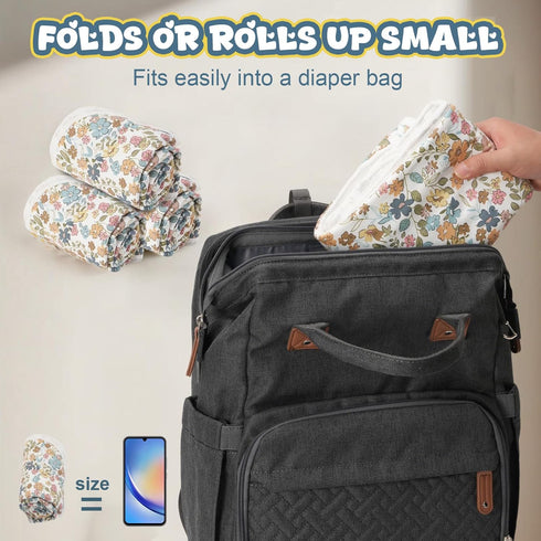 31.5" 21.5" Use(Floral1) Baby Diaper Changing Pad x Extra Large Waterproof Absorbent Portable Changing Mat, Reusable