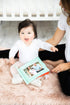 Pearhead Plush Photo Album, Baby Shower Registry Addition, Gender Neutral Baby Toy, 8.75x6.25 Inch