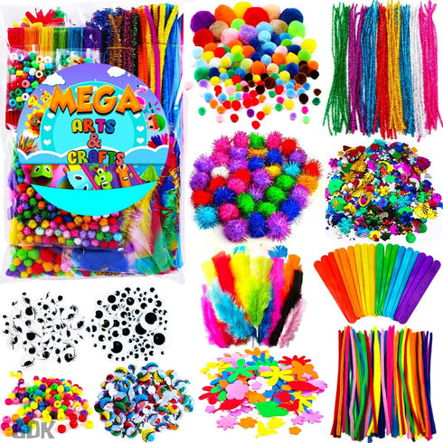 GoodyKing Arts and Crafts Supplies, 1170Pcs+ Craft Art Supply Kit for Kids Age 4-9, All in One