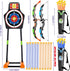 2 Pack Bow and Arrow Set with Moving Standing Target, 20 Suction Cup Arrows in 2 Colors, Light Up Archery Toys for Kids