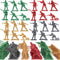 LovesTown 120PCS Army Men Action Figures: Plastic Toy Soldier Figures Playset in Green, Red, Yellow, Silver for Boys
