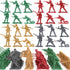 LovesTown 120PCS Army Men Action Figures: Plastic Toy Soldier Figures Playset in Green, Red, Yellow, Silver for Boys