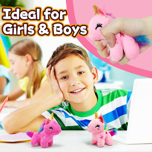 Light Pink Unicorn Stuffed Animals, Kawaii Plushies for Kids, Soft Mini Plush Toys Key Chains, Cute Birthday Gifts