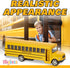 Long-Nose School Bus Die Cast Metal Model Toy Car, 6 Inches with Pullback Action for Gifts