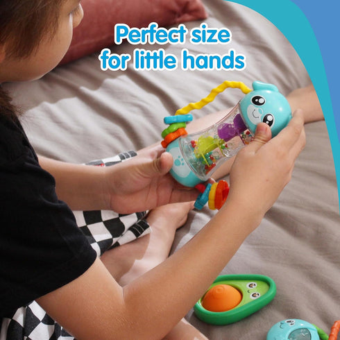 Baby Rattles Toy Set - Infant Sensory Shack and Grab Teether Rattle, Newborn Development Gifts for 6-12 Months