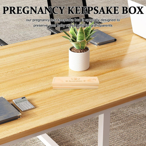 Mikinona Pregnancy Box Keepsake: Pregnancy Test Box for Surprise Dad - Wood Baby Reveal Test Keepsake Souvenir Holder
