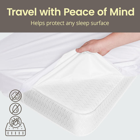 SafeRest Waterproof Mattress Protector Crib Size Absorbent Breathable Soft Fitted Bed Cover with Stretchable Pockets