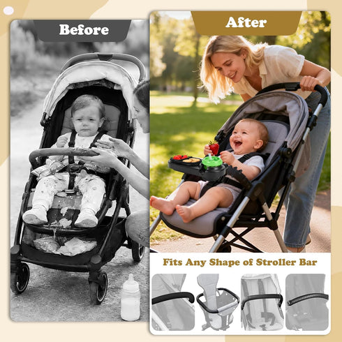 Universal Snack Tray for Mockingbird Nuna Bugaboo Uppababy Stroller Accessories, Stroller Bumper Bar Tray Attachment