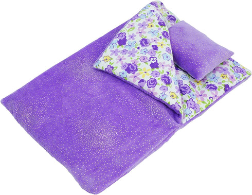 June Garden Cozy Dream Reversible Doll Sleeping Bag - 2-Piece Playset Doll