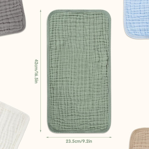 Arnzion Set 100% 20''x10'' 10 Pack Muslin Burp Cloths for Babies Cotton Baby Washcloths, Large Extra Absorbent and Soft