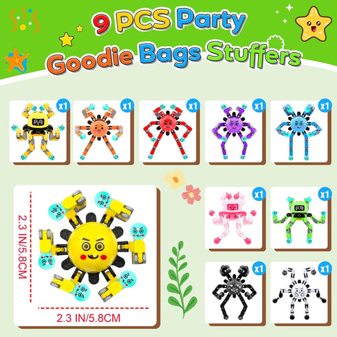 9 3-8-13 Pcs Fidget Spinner Toys for Kids & Adults,Party Favors for Boys Goodie Bags Bulk,Fingertip Gyros Sensory Toy