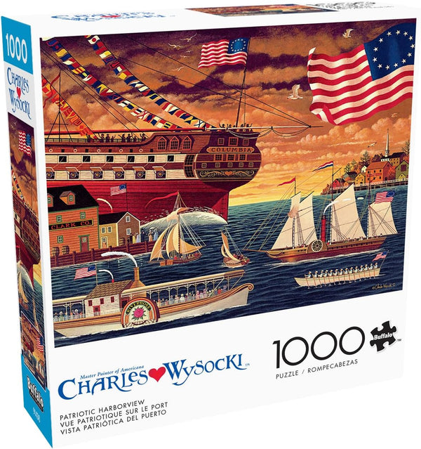 Buffalo Games 1000 Piece Jigsaw Puzzle - Patriotic Harborview - Charles Wysocki