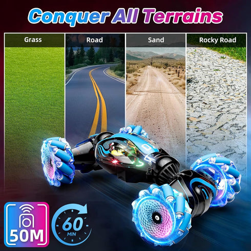 8-12, 7 9 10 11 13 Gigilli Gesture Sensing RC Stunt Car Remote Control Car for Boys RC Cars for Kids Twist Drift Toys