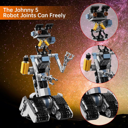 370 Pieces Johnny 5 Robot Building Set, Short Open Circuit Johnny Five Model Toys