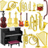Dollhouse Musical Instruments, Miniature Violin Guitar Piano Drum Trumpet Figurine Ornament for Mini House