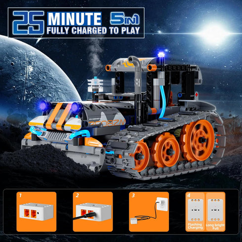 Nincoe 6-12, 5in1 552 Set STEM Building Toys for Boys Remote & APP Controlled Car/Tank/Robot/Tracked Racer STEM