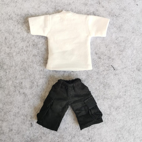 1/12 Scale Male Clothes, Men's T-Shirt and Pants for 6 Inch Action Figure Body Doll (A)