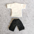 1/12 Scale Male Clothes, Men's T-Shirt and Pants for 6 Inch Action Figure Body Doll (A)