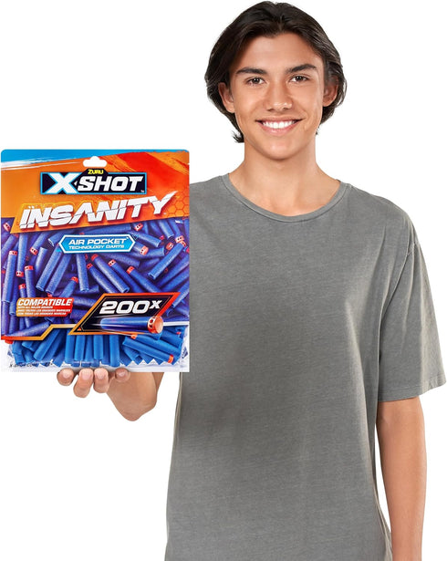 ZURU X-Shot Insanity 200 Dart Refill Pack, Compatible with X-Shot and Other Brands, Outdoor Blaster Toys