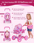 Set 1012 Inch 10-Piece 18-Inch BABESIDE Baby Doll Stroller for Dolls Only, Doll Stroller with Feeding & Care