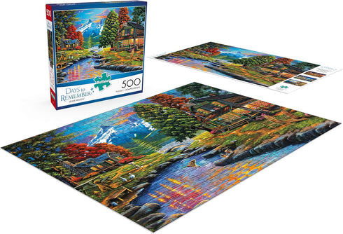 Buffalo Games - Days to Remember - 500 Piece Jigsaw Puzzle - Dewie Hollow, Orange, Yellow, Green